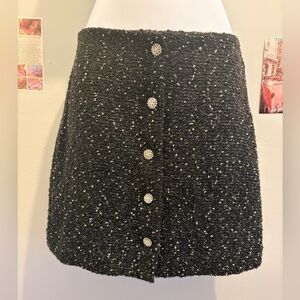 Express Black Tweed Mini Skirt